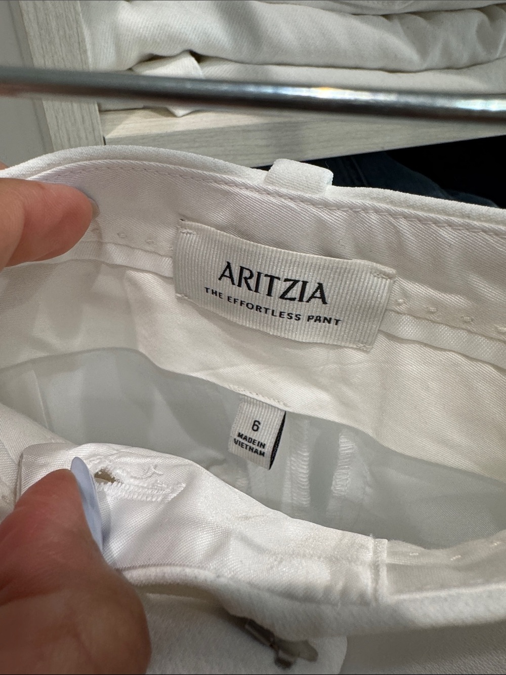 Aritzia White Wide-Leg High-Rise Trousers - Picture 4 of 5